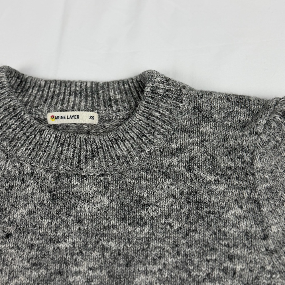 Marine Layer Alma Puff Sleeve Sweater Gray Knit Size XS EUC - Picture 4 of 14